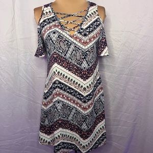 NWT Joe Boxer Cold Shoulder Paisley Dress